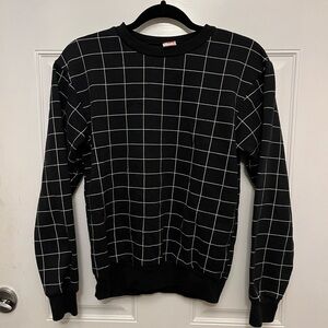 American Apparel Black Checkered Crewneck Sweater